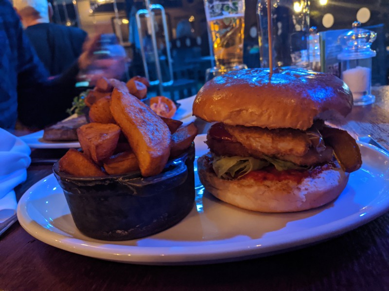 halloumi burger at the talbot restaurant